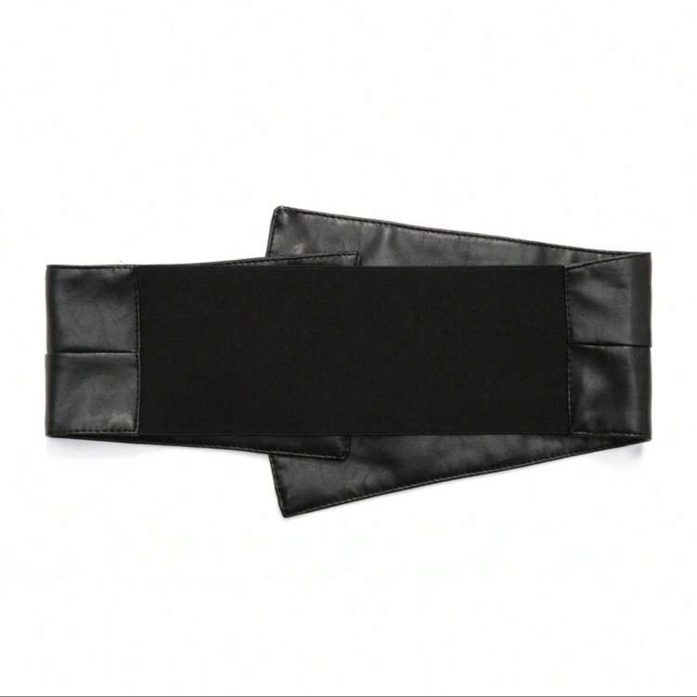 Black Wide Corset Assymetrical Belt - Picture 6 of 7